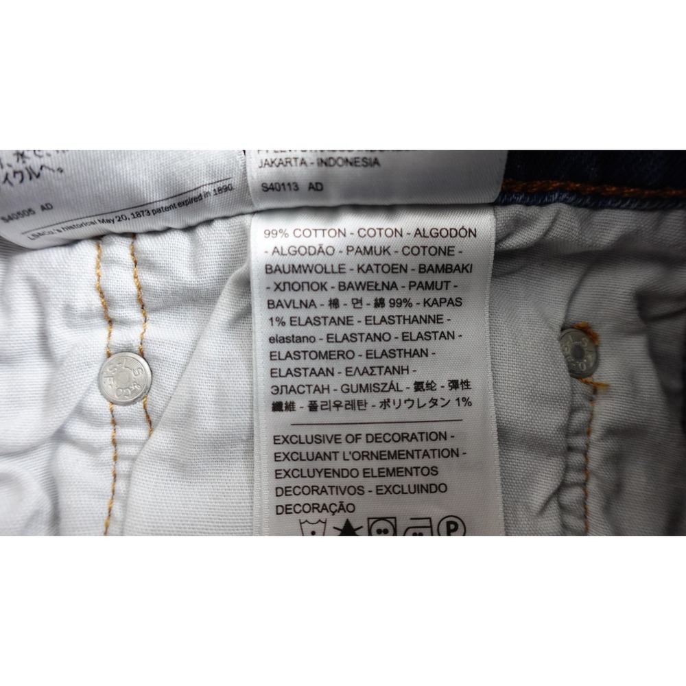 Levi's 501 Skinny Jeans FITS 27x27 Button Fly Medium Wash Denim Red Tab - Picture 13 of 16